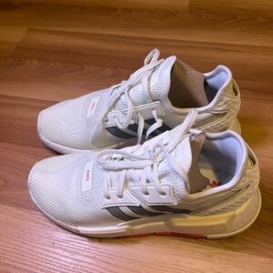 Adidas sneakers, size 8.5 or 8 1/2, color white gray tint